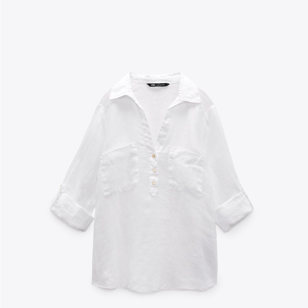 Zara Linen button top
